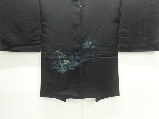 JAPANESE HAORI COAT / WOVEN GARDEN SCENERY / ONE CREST 